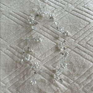 Elegant Pearl and Clear Stone Hair Vine